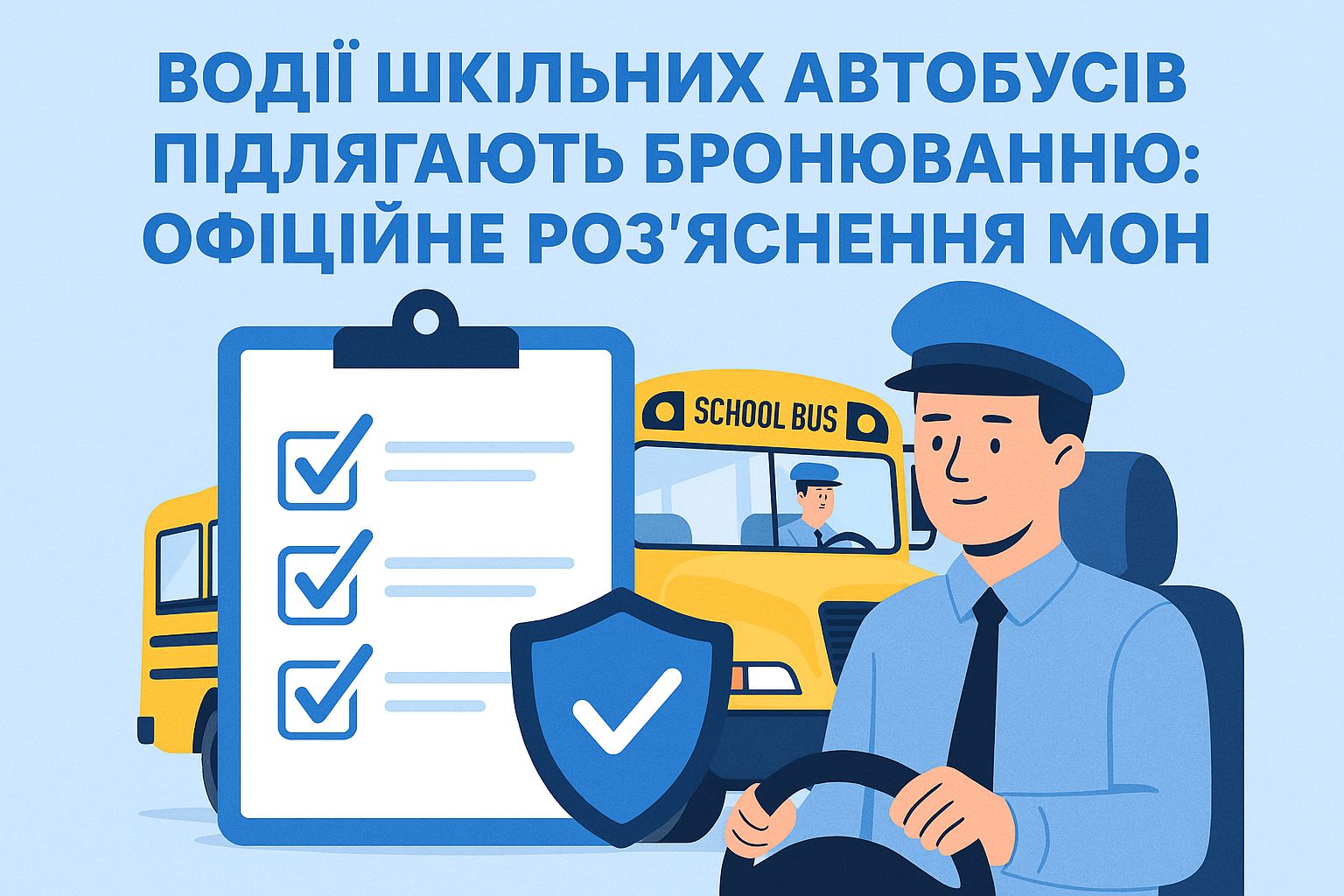 Водії шкільних автобусів підлягають бронюванню: офіційне роз’яснення МОН