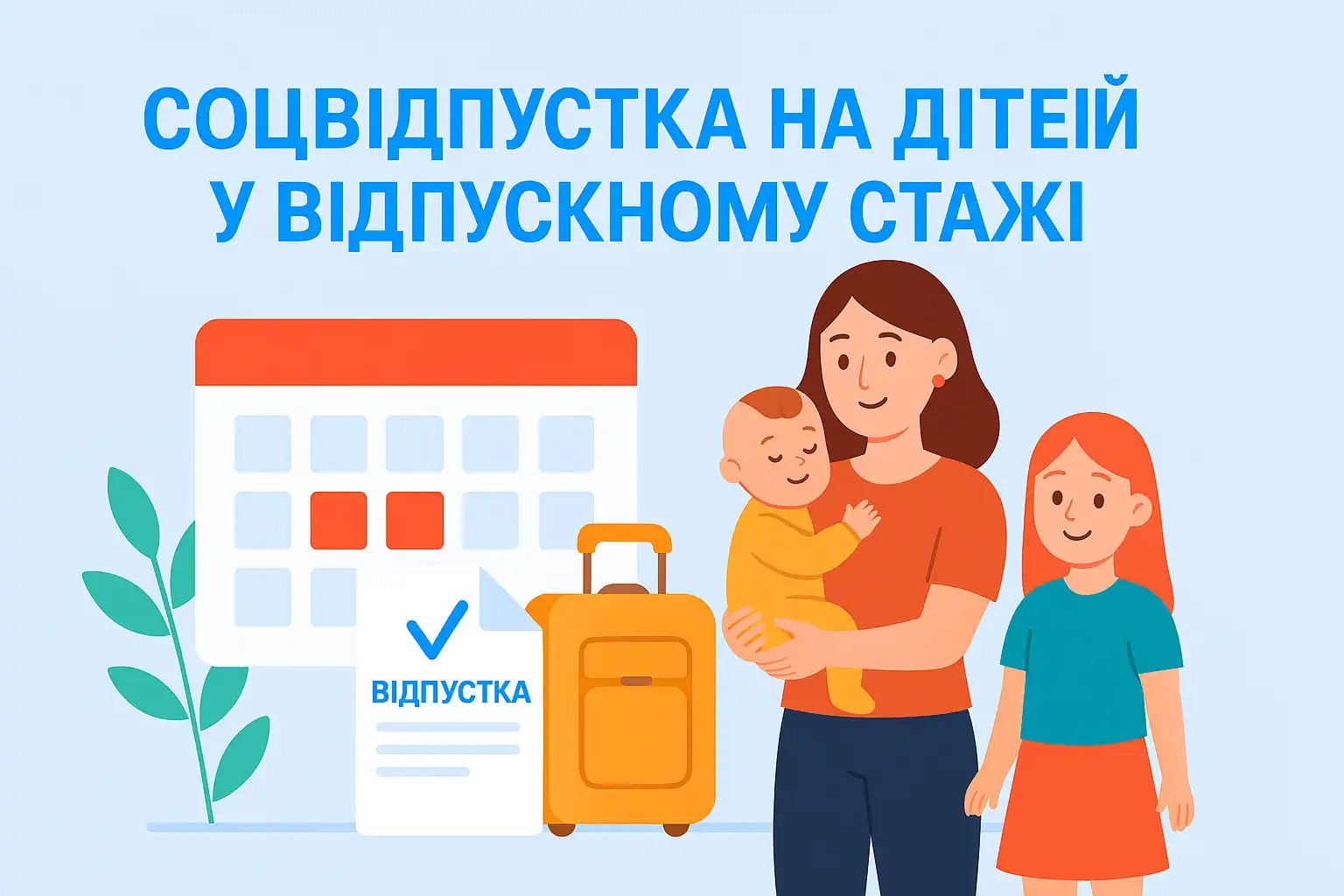 Соцвідпустка на дітей у відпускному стажі