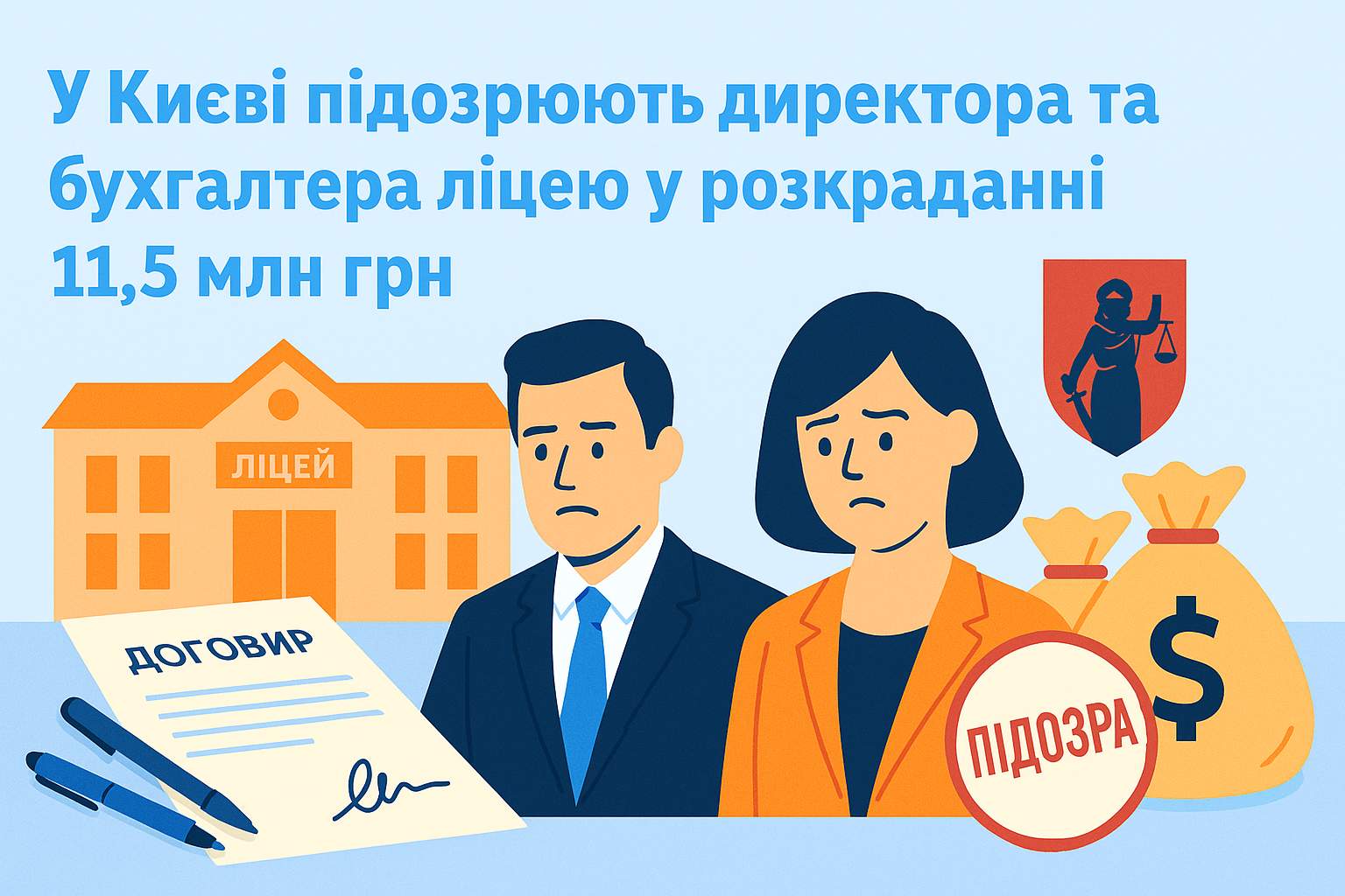 У Києві підозрюють директора та бухгалтера ліцею у розкраданні 11,5 млн грн
