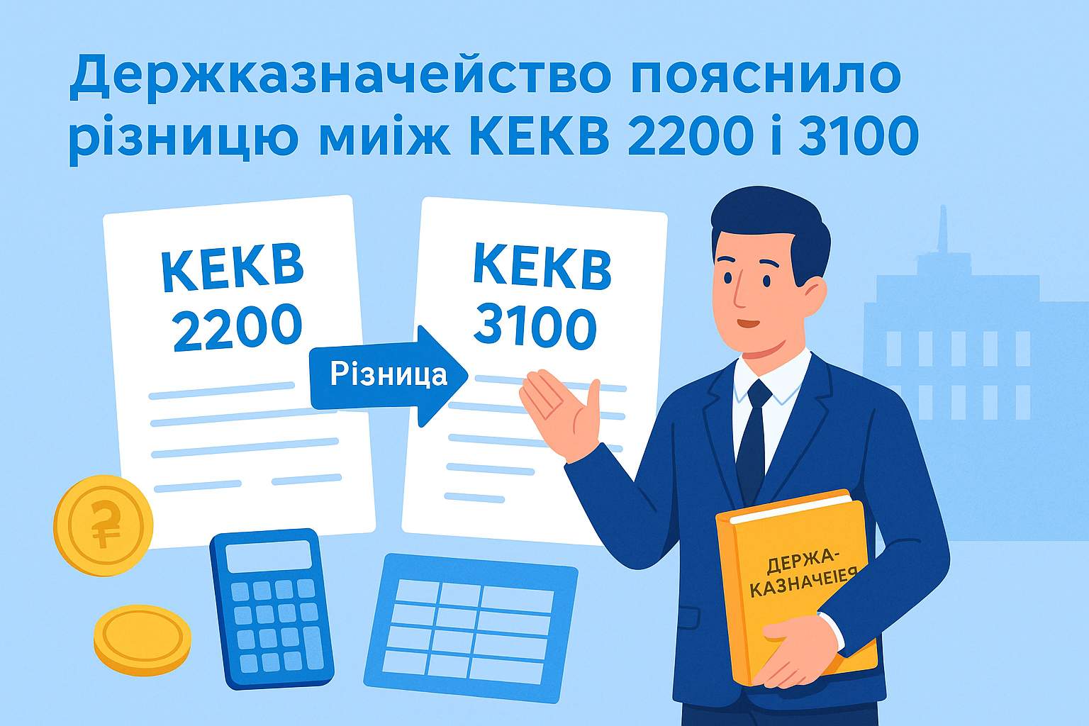 Держказначейство пояснило різницю між КЕКВ 2200 і 3100