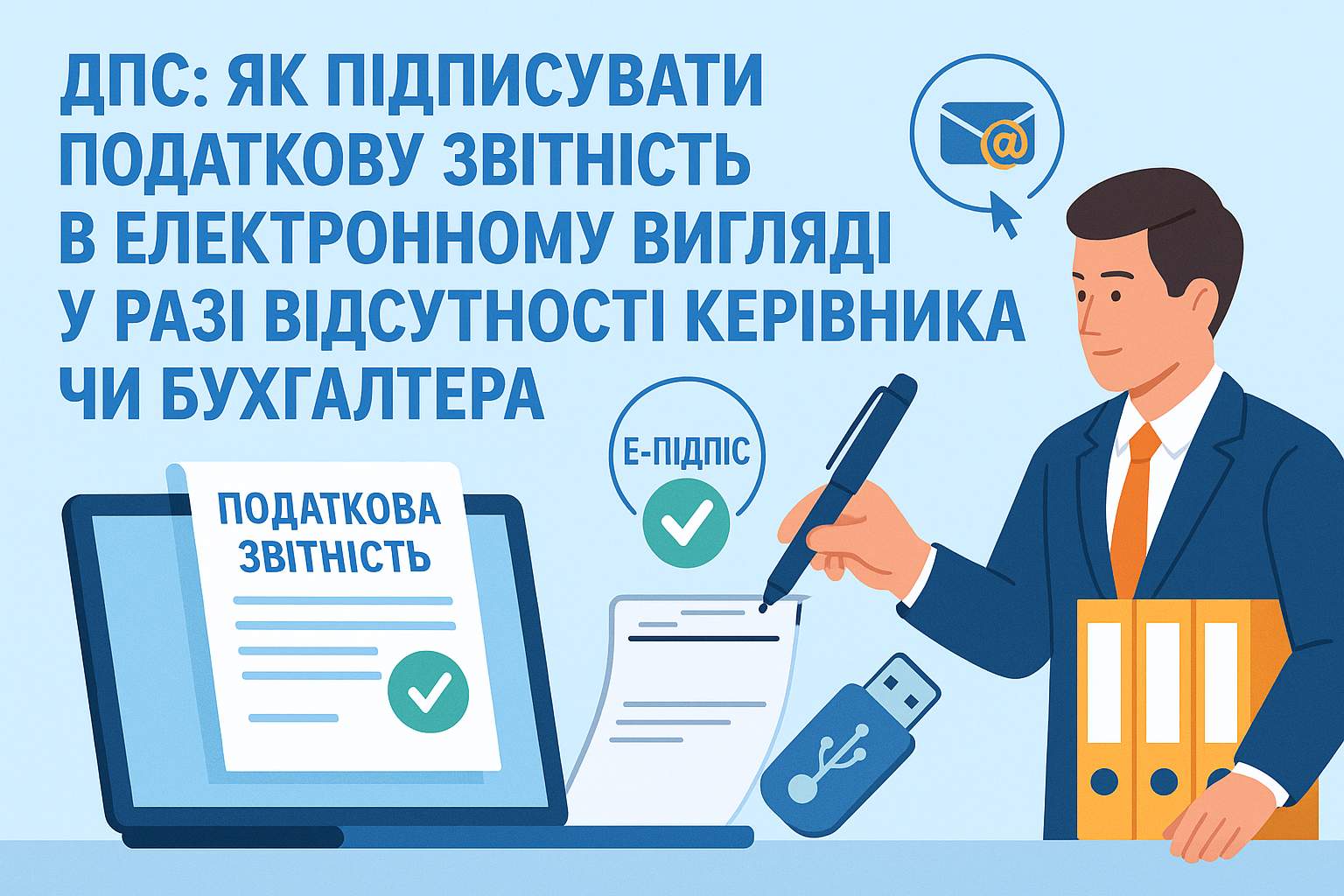ДПС: як підписувати податкову звітність в електронному вигляді у разі відсутності керівника чи бухгалтера