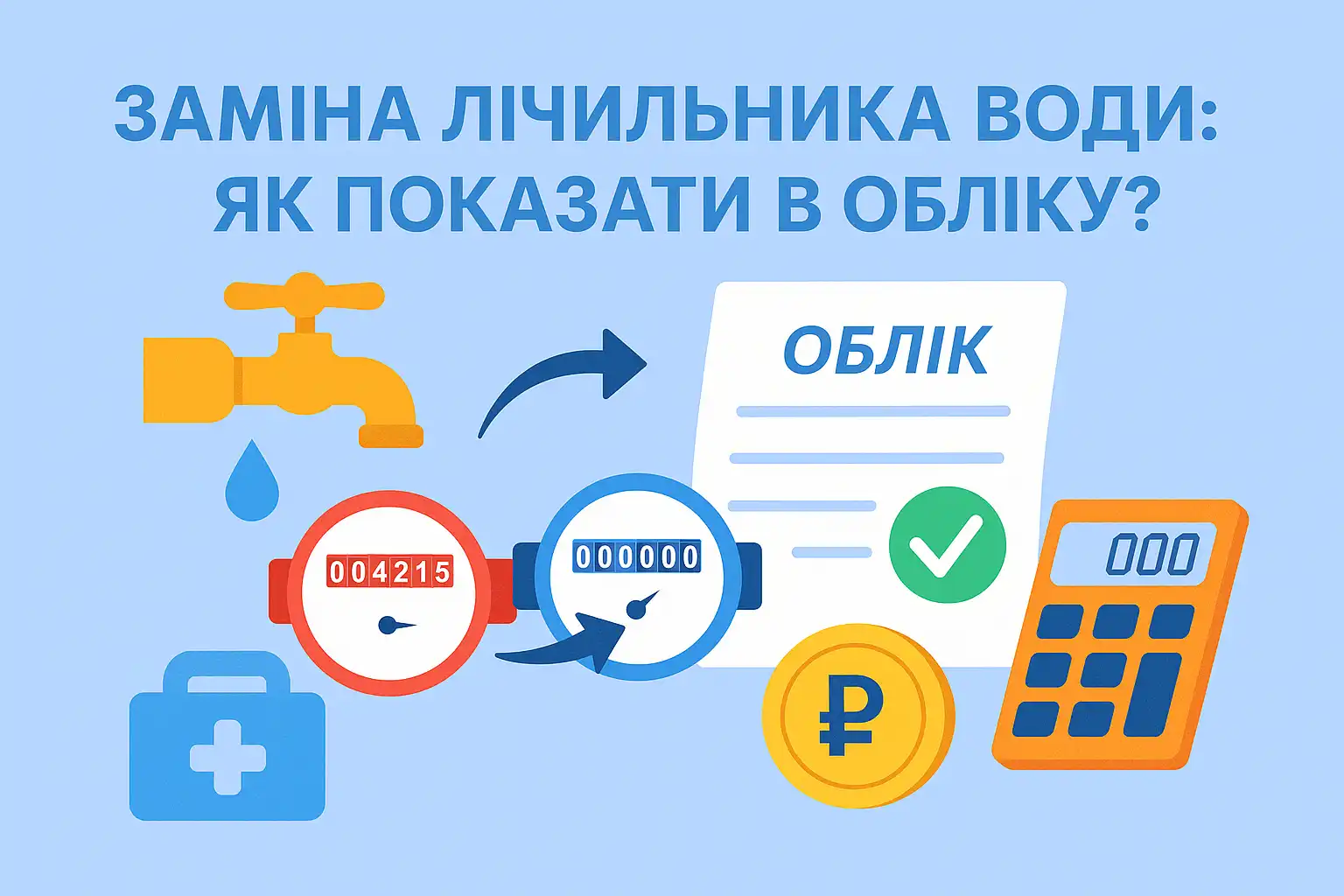 Заміна лічильника води: як показати в обліку?